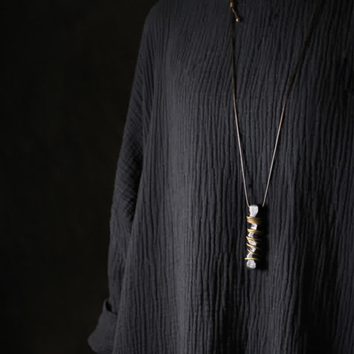 Collier pendentif en Buddha Stones, bois d'ébène du Tibet et laiton, symbole d'équilibre et de paix. - image 11