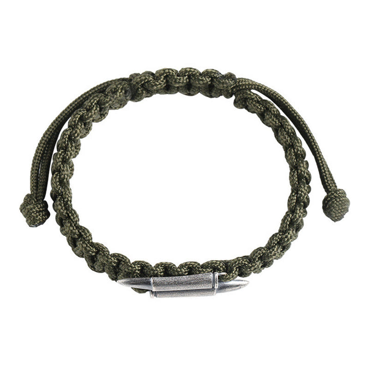 Bracelet en corde tressée en argent sterling 925 avec motif de balle de Buddha Stones
