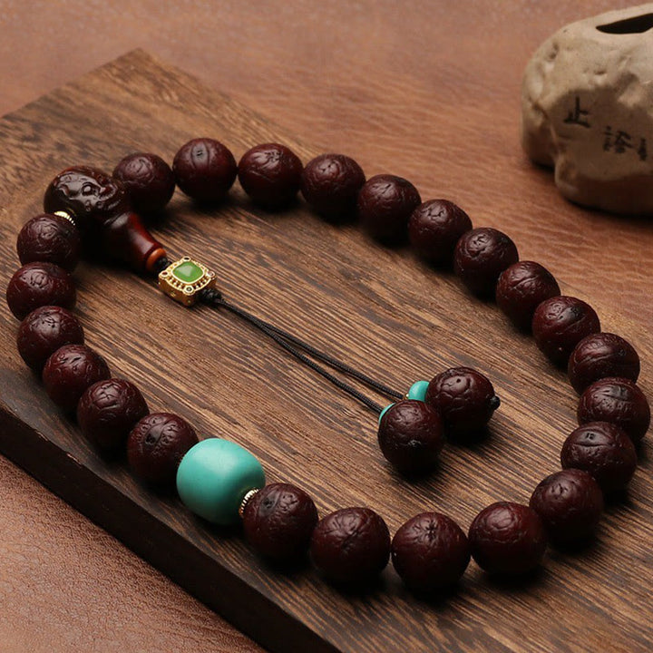 Buddha Stones , graines de Bodhi, porte-bonheur, richesse, pompon, breloque pour poignet