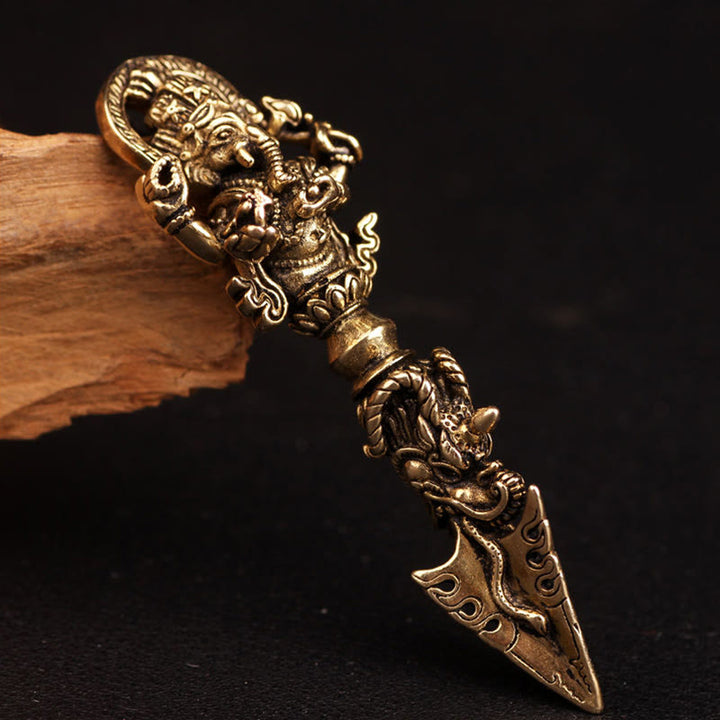 Collier pendentif tibétain Ganesh Ganpati éléphant dieu de la richesse Dorje Vajra pouvoir spirituel - image 15
