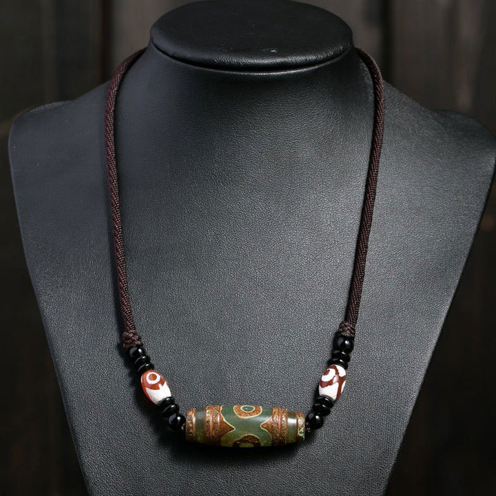 Collier de protection en perles tibétaines à neuf yeux Dzi Buddha Stones - image 6