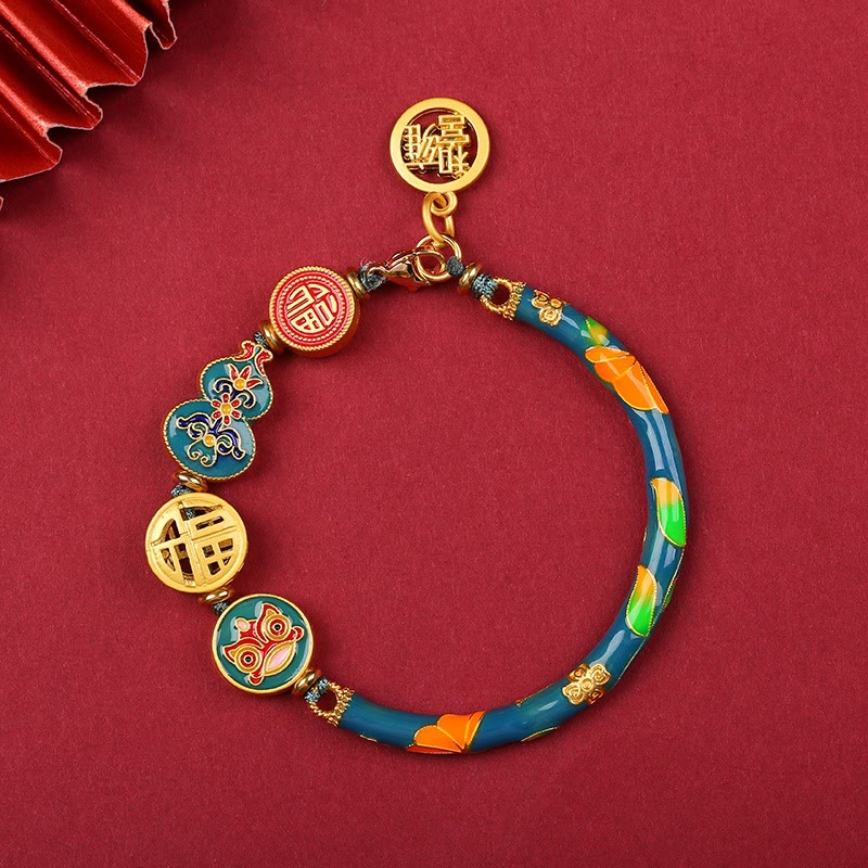 Bracelet tibétain en calebasse, porte-bonheur, lion, richesse, chance