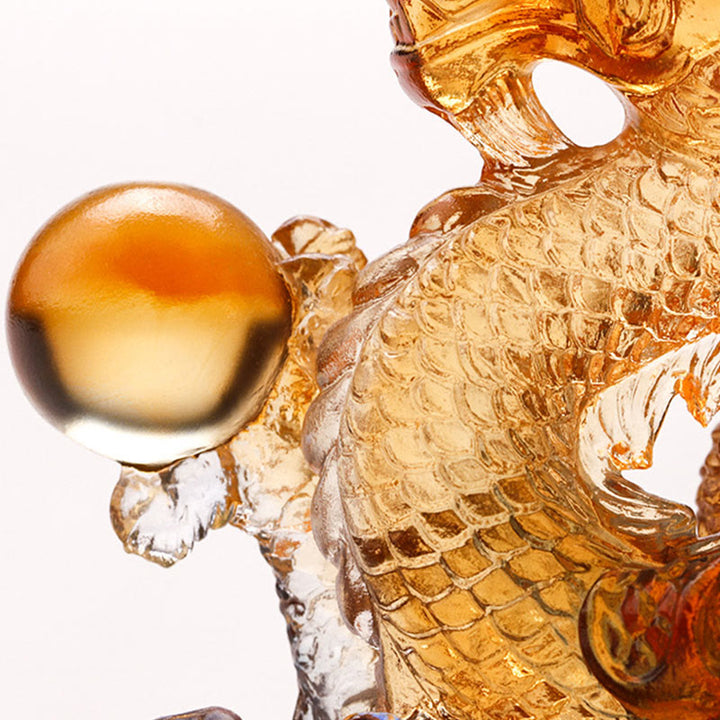 Buddha Stones faites à la main Dragon multicolore Liuli Cristal Pièce d'art Protection Décoration de bureau à domicile - image 8