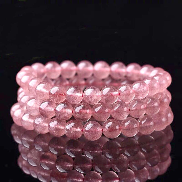 Bracelet d'amour et de bienveillance en quartz rose naturel Buddha Stones