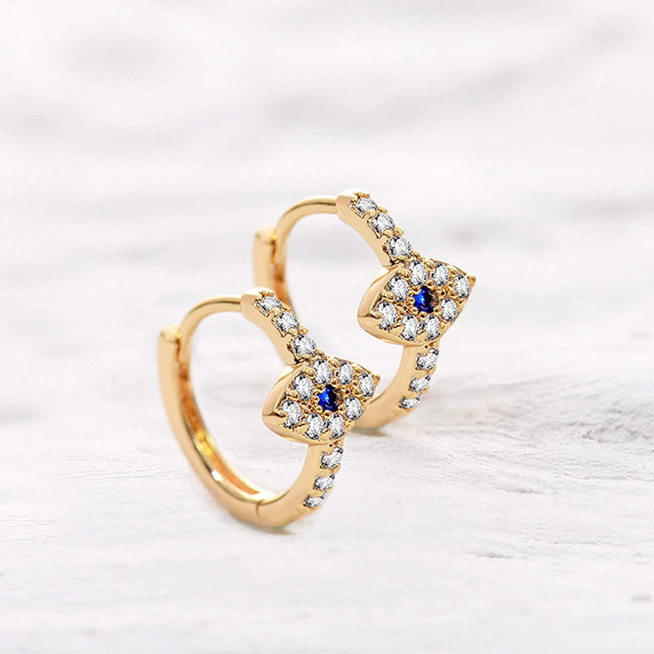 Boucles d'oreilles à tige en argent sterling 925 avec symbole du mauvais œil et bénédiction de Buddha Stones - image 5