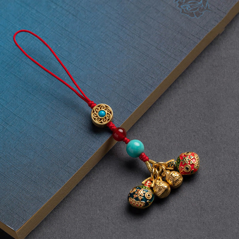 Porte-clés de voiture en forme de bête avaleuse dorée avec Buddha Stones , décoration à suspendre pour téléphone
