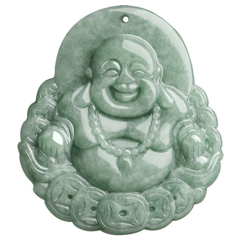 Collier pendentif en jade naturel et cuivre Bouddha rieur Buddha Stones de Bouddha - image 9