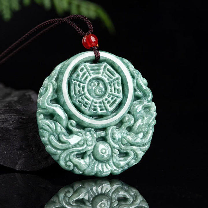 Collier pendentif en corde Buddha Stones et dragon en jade Yin Yang - image 5
