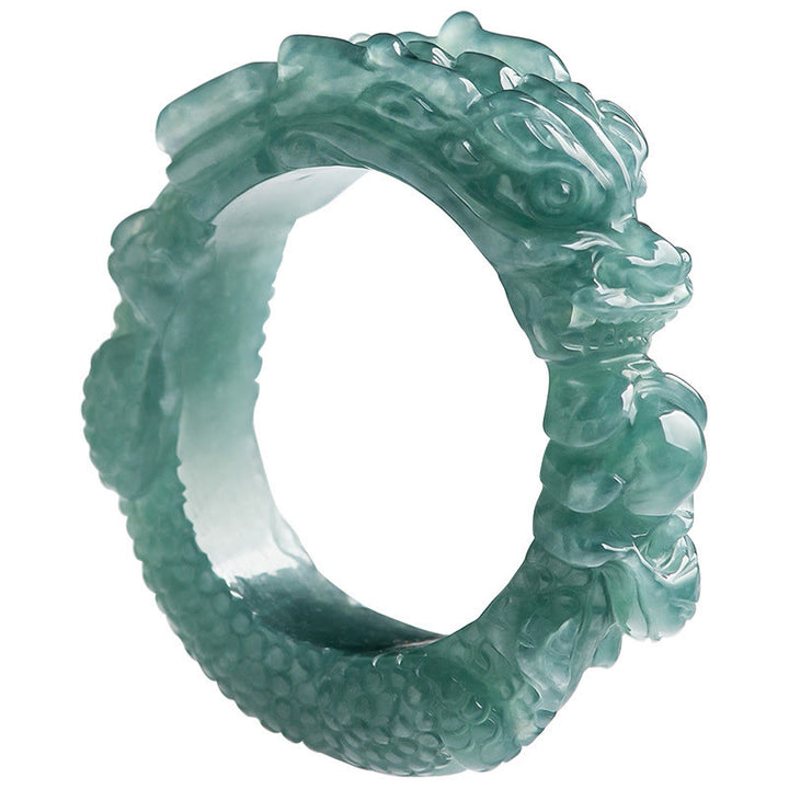 Bague de réussite en jade naturel avec dragon et Buddha Stones - image 10