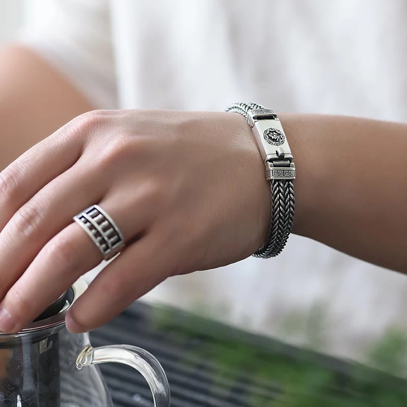 Bracelet tressé en Buddha Stones Om Mani Padme Hum Pureté Paix