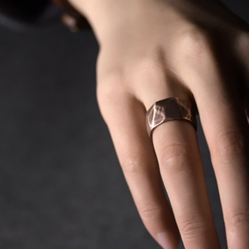 Bague de richesse en cuivre au design simple et tibétain avec Buddha Stones - image 19