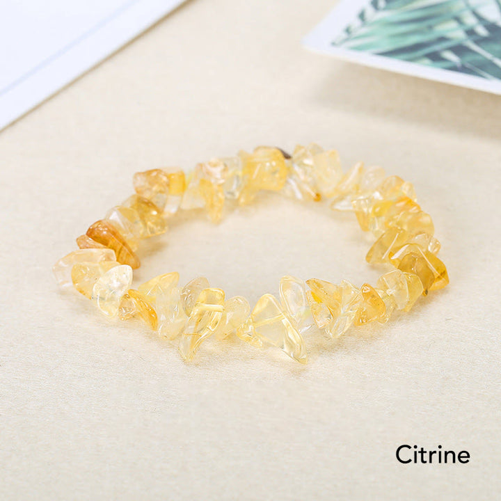 Bracelet apaisant et chaleureux en pierre de cristal de forme irrégulière naturelle - Citrine (Tour de poignet : 15-16 cm) - image 9