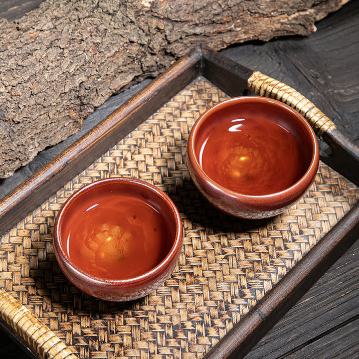 Tasse à thé en céramique faite à la main avec Buddha Stones, motif de lotus chinois Jianzhan, tasse à thé Kung Fu