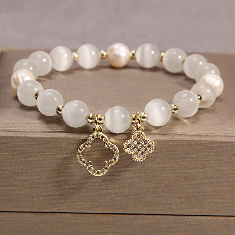 Bracelet à breloques en perles avec motif de chat et œil de chat en Buddha Stones - image 6