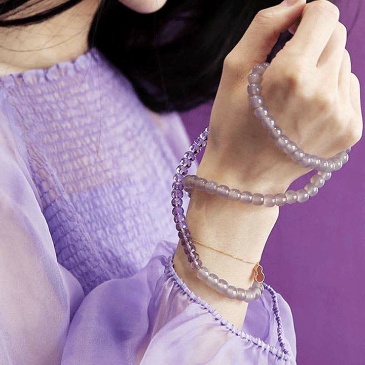 Bracelet de guérison et de méditation en cristal d'améthyste naturelle