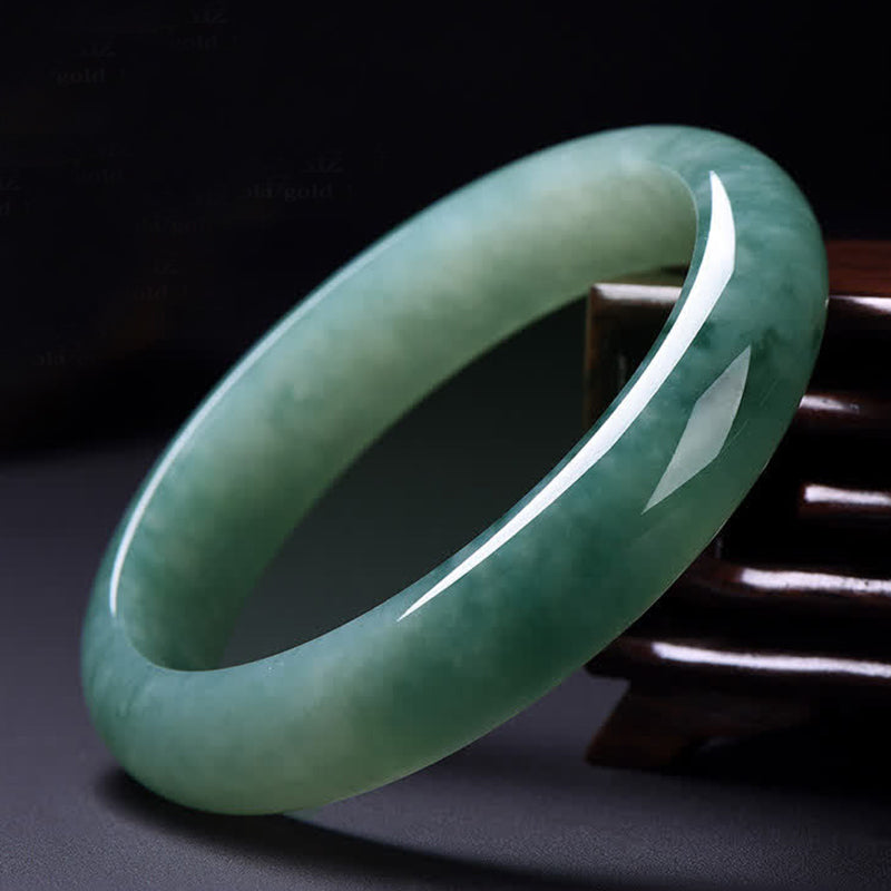 Bracelet jonc de guérison en jade et Buddha Stones - 64 mm - image 0
