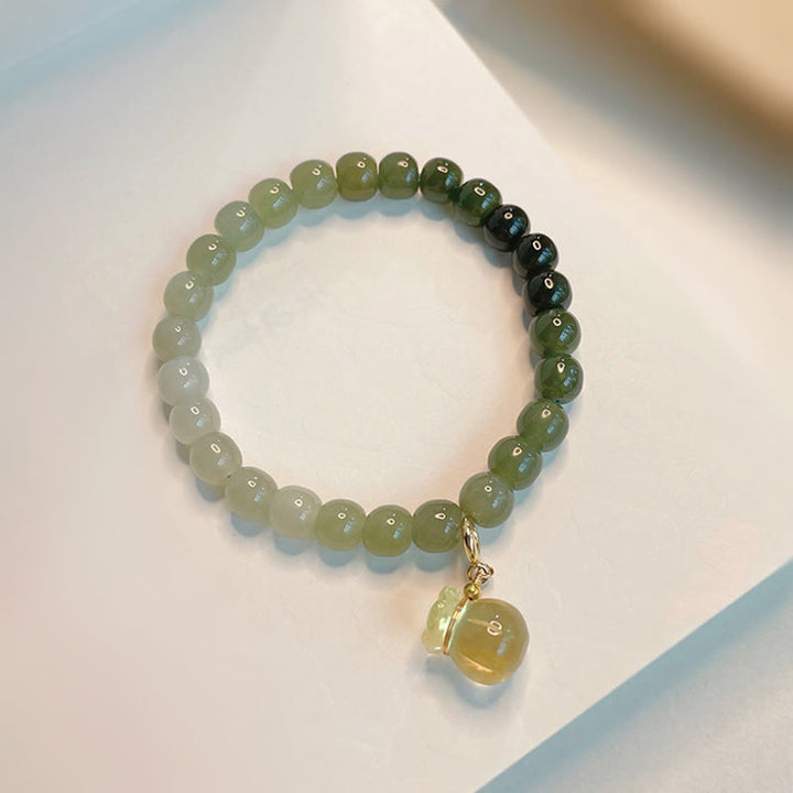 Bracelet porte-bonheur en perles de jade Hetian naturel Buddha Stones