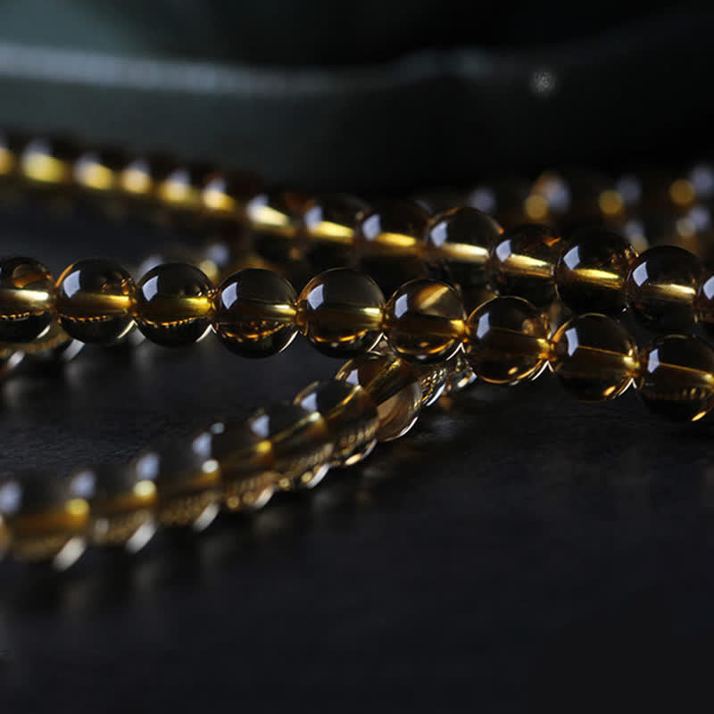 Bracelet à breloques de protection PiXiu en agate rouge avec boucle de paix en ambre et citrine naturelle de 108 perles de Mala - image 16