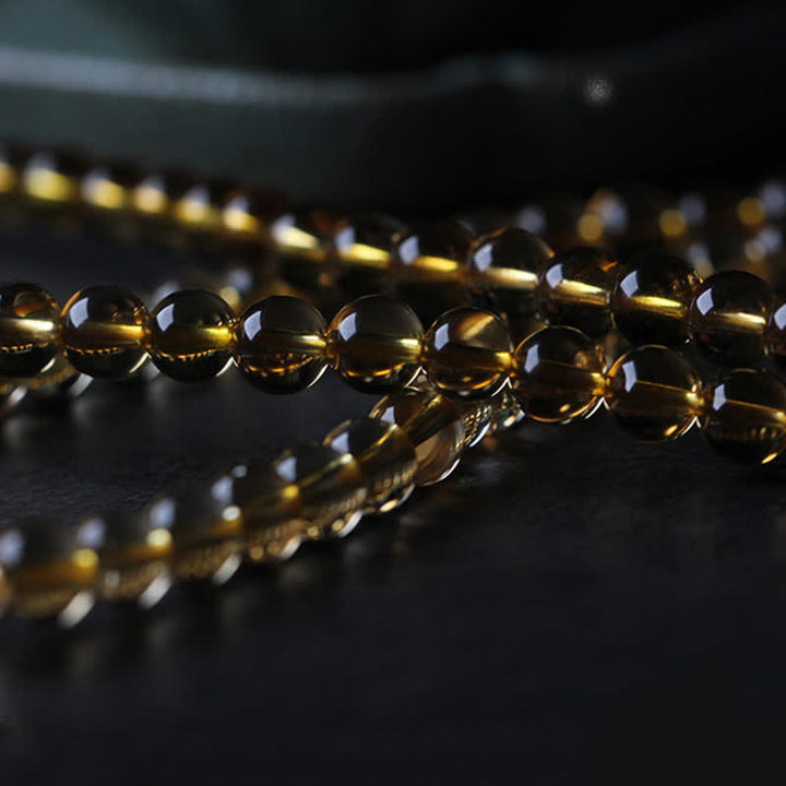 Bracelet à breloques de protection PiXiu en agate rouge avec boucle de paix en ambre et citrine naturelle de 108 perles de Mala - image 16