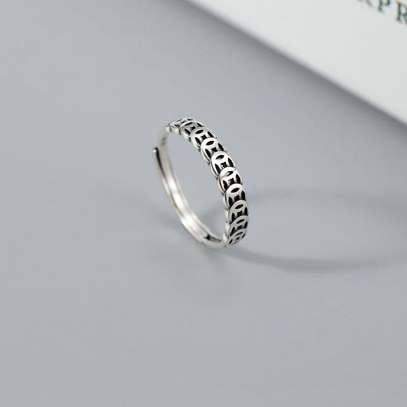 Bague ajustable porte-bonheur en cuivre vintage