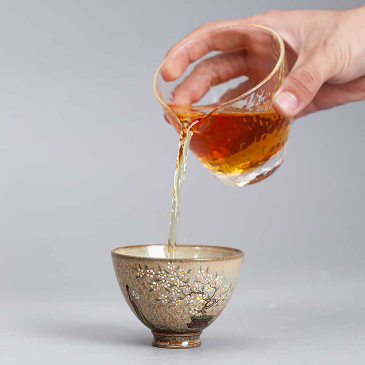 Buddha Stones Jingdezhen peintes à la main en porcelaine au four Ru Hanfu Girl Flower Ceramic Teacup Kung Fu Tea Cups