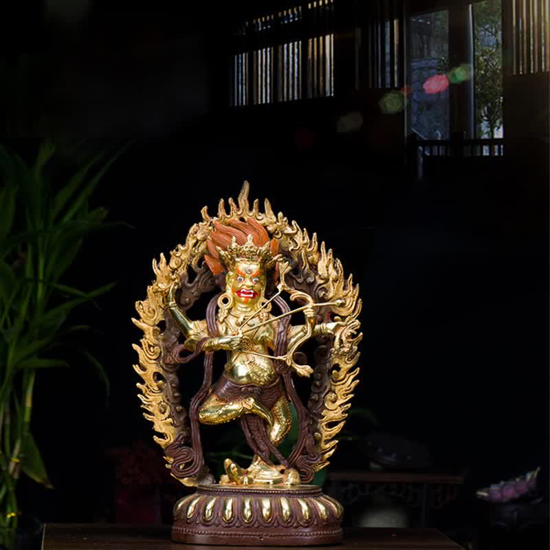 Figurine de Bouddha Kurukulla Sérénité Statue en cuivre Décoration de la maison