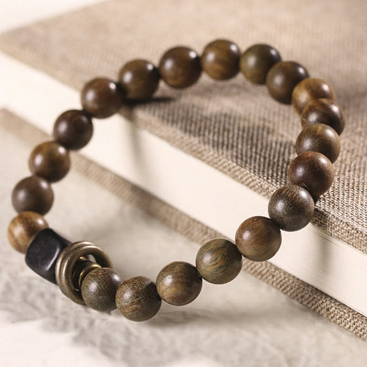 Bracelet tibétain apaisant en cristal de bois de santal vert