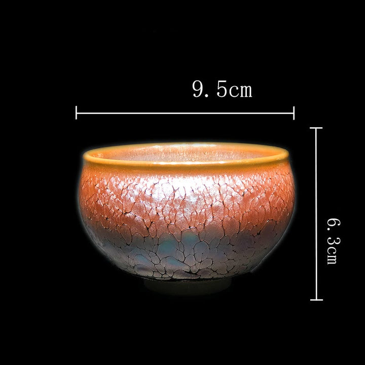 Tasse à thé en céramique chinoise Jianzhan avec motif de taches dorées et Buddha Stones , tasse à thé Kung Fu avec boîte cadeau