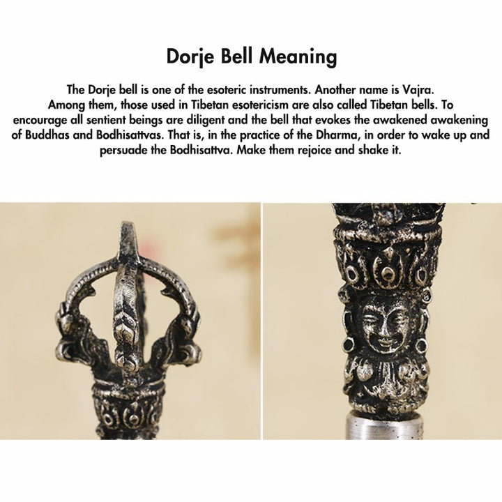 Ensemble de décoration en cuivre avec cloche de méditation tibétaine et vajra dorje Buddha Stones - image 20