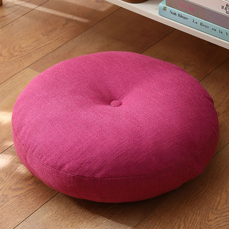 Coussin de siège de méditation en lin à motif simple Buddha Stones et lotus, décoration de salon pour la maison - Détachable - 40 cm x 10 cm - Rose vif - image 16