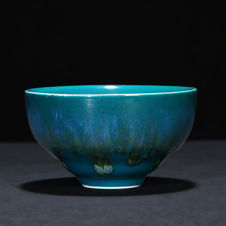 Tasse à thé en céramique avec changement de glaçure au four chinois Jianzhan, Buddha Stones , tasse à thé Tenmoku Kung Fu