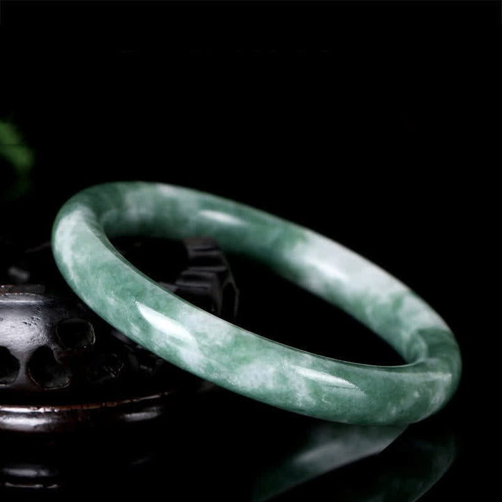 Bracelet jonc en jade naturel Buddha Stones pour la chance et l'abondance