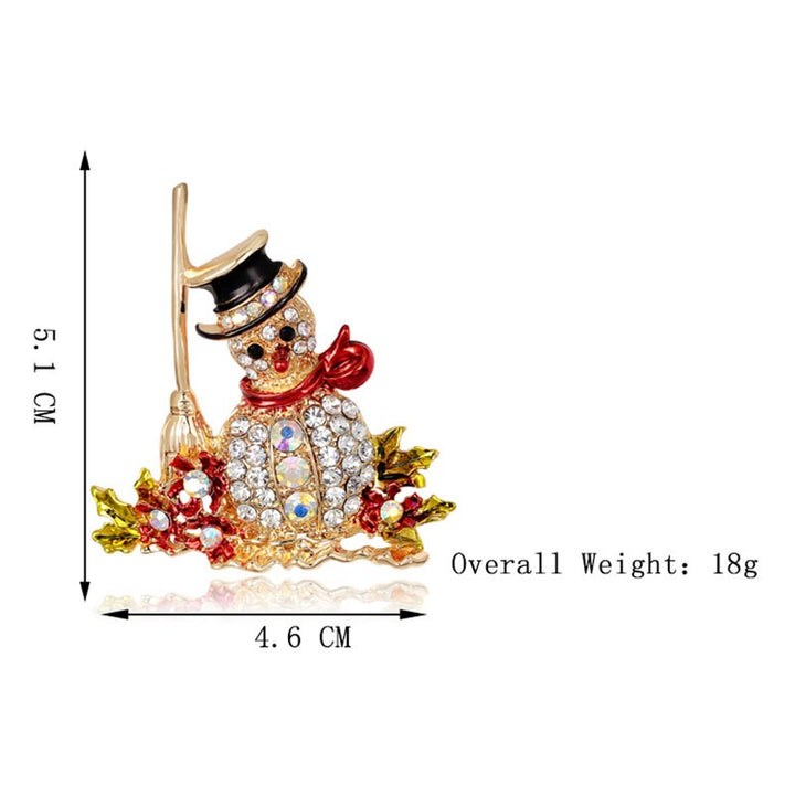 Broche en cristal strass multicolore de Noël