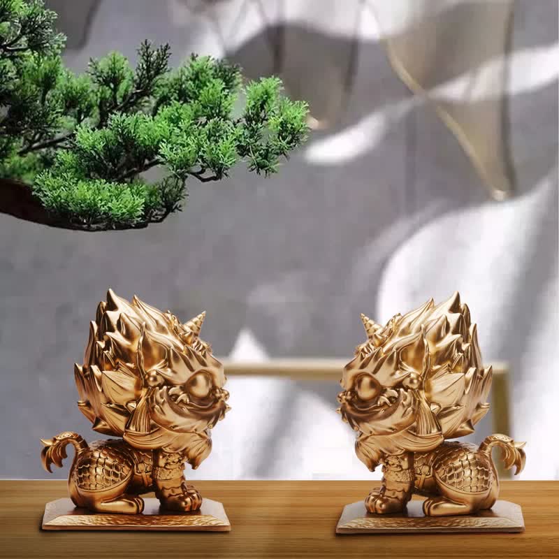Statue de lion en Buddha Stones en résine résistante pour décoration de maison ou de bureau - image 0