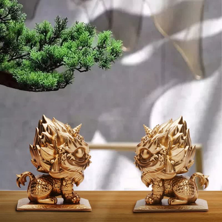 Statue de lion en Buddha Stones en résine résistante pour décoration de maison ou de bureau - image 0