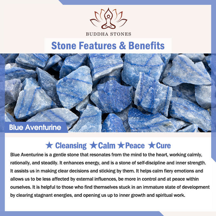 Collier de perles de prière de méditation de yoga en perles d'aventurine bleue de 108 Buddha Stones