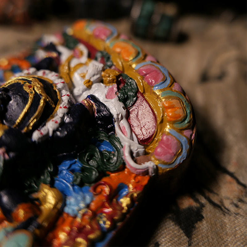 Buddha Stones Mini Daikokuten Dieu de la richesse Bouddha Tibet Argile Sérénité Décoration de la maison - image 4