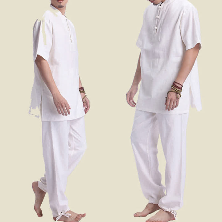 Ensemble de vêtements en coton et lin pour homme Buddha Stones, méditation spirituelle zen, prière - image 8