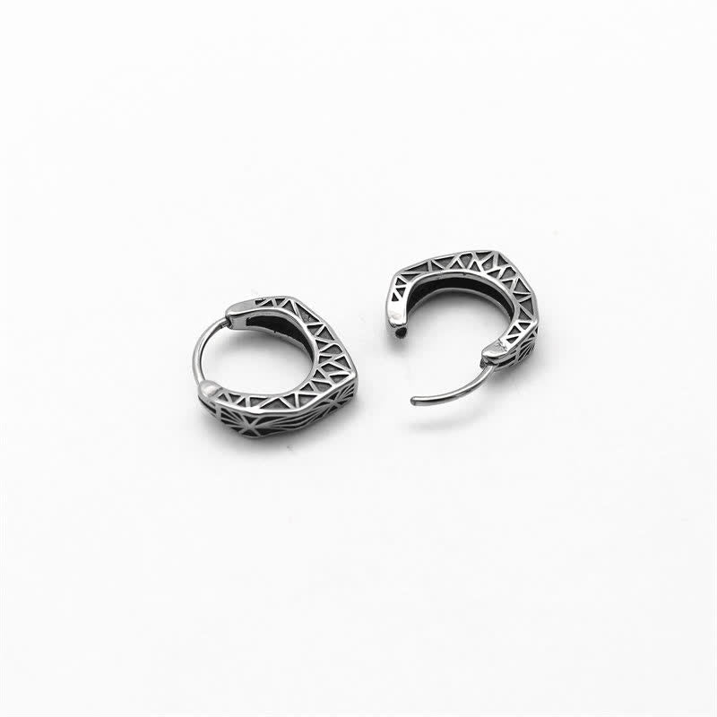 Boucles d'oreilles créoles Viking en acier titane