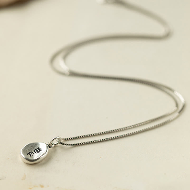 Collier pendentif en argent sterling 925 Buddha Stones en argent sterling 999, symbole de la paix et de la joie, symbole de la chance et de la fortune