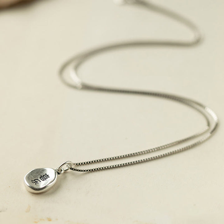 Collier pendentif en argent sterling 925 Buddha Stones en argent sterling 999, symbole de la paix et de la joie, symbole de la chance et de la fortune