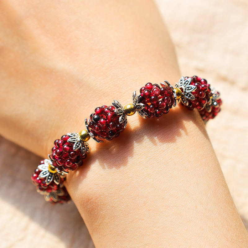Bracelet de guérison en grenat naturel Buddha Stones - image 5