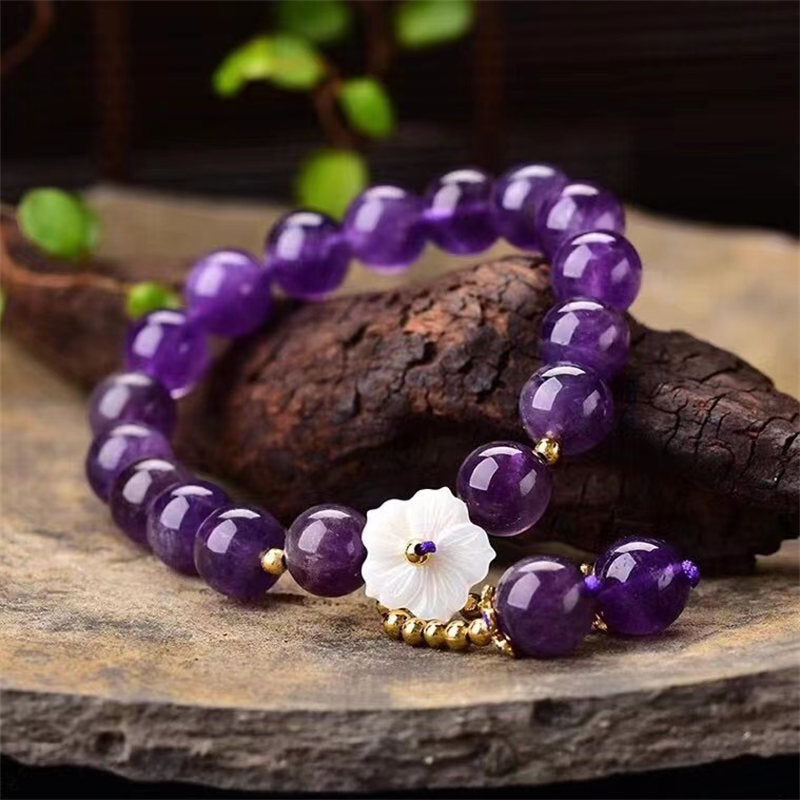 Bracelet de guérison spirituelle en cristal d'améthyste naturelle Buddha Stones
