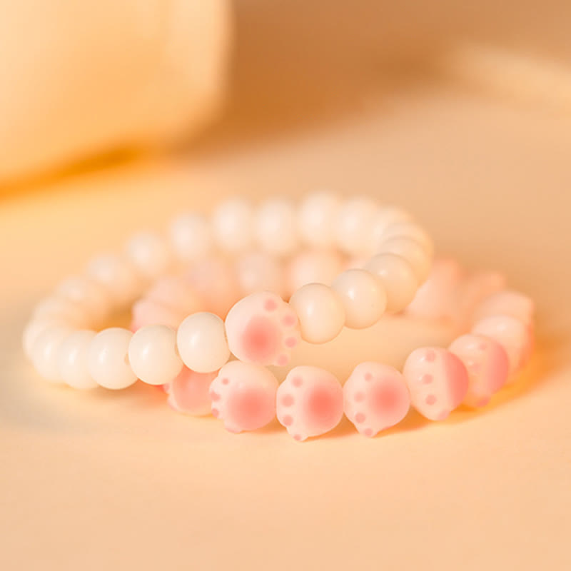 Bracelet de paix en forme de patte de chat porte-bonheur avec Buddha Stones et graines de Bodhi naturelles - image 1