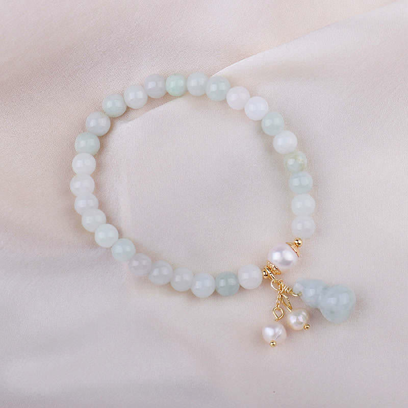 Bracelet de prospérité et de chance en perles de jade naturelles Buddha Stones