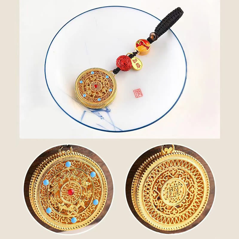 Porte-clés porte-bonheur Ruyi avec les Buddha Stones Fu