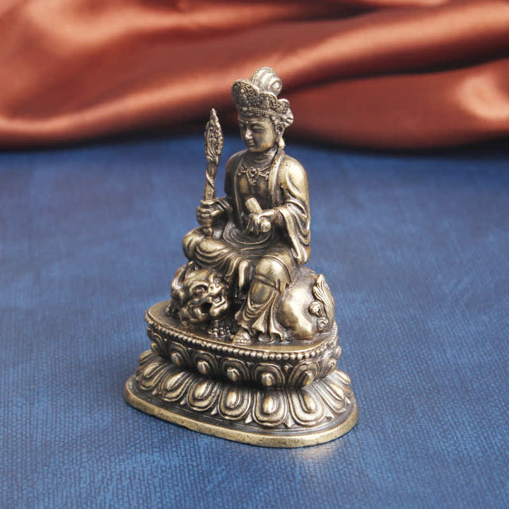 Statue de Buddha Stones en cuivre de la sérénité du Bodhisattva Manjusri - image 4