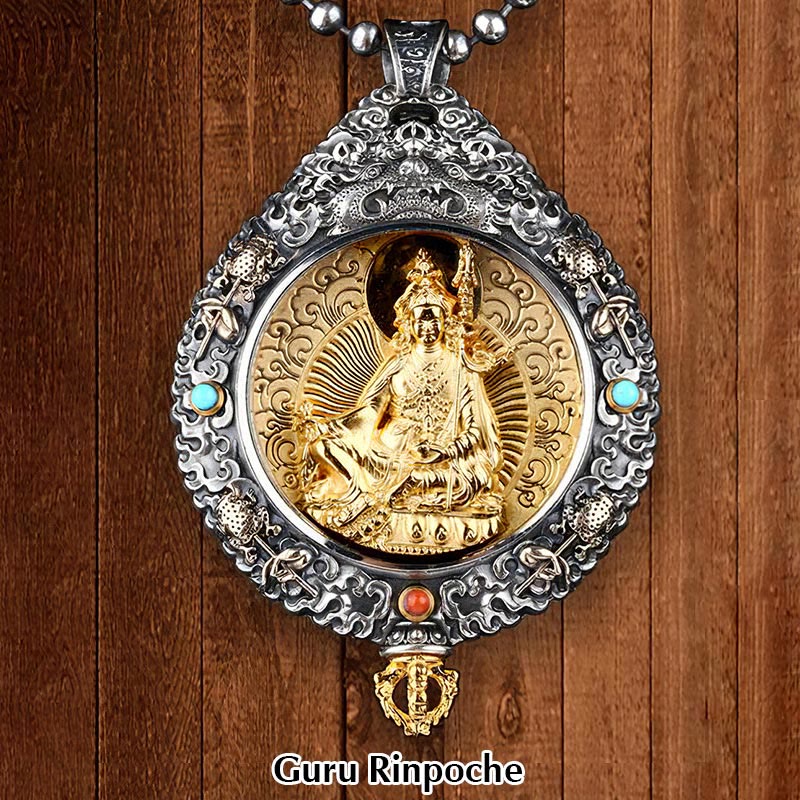 Buddha Stones Zodiaque chinois Bouddha natal Thangka Neuf palais Huit diagrammes Richesse Collier pendentif rotatif