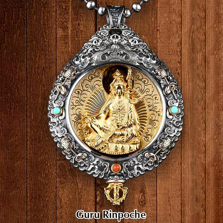 Buddha Stones Zodiaque chinois Bouddha natal Thangka Neuf palais Huit diagrammes Richesse Collier pendentif rotatif