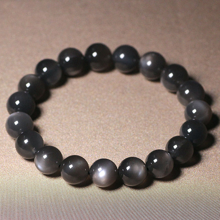 Bracelet de perles d'amour positif en pierre de lune naturelle